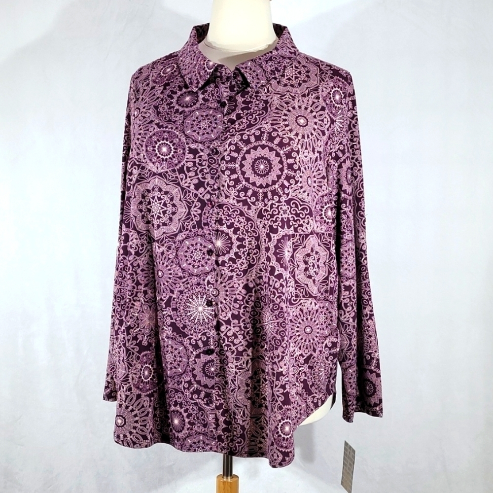 NWT LuLaRoe Valentina long sleeved Blouse size 3XL